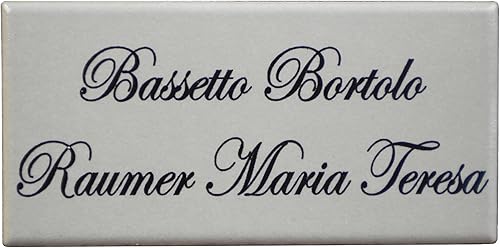 Targa Personalizzata con Nomi/Via in Ceramica, Targhetta Personalizzata Modificabile con Numero Civico Esterno, Targhetta Porta Ingresso Personalizzata Made in Italy 15x7H cm - Honorern