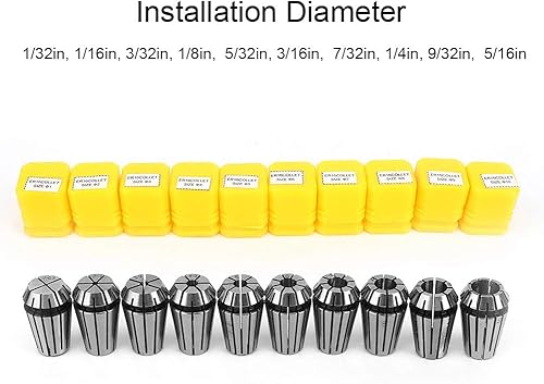 10 pezzi Set di pinze, Set di pinze a molla ER16 Pinza di serraggio per macchina per incidere di CNC, Portautensili per tornio - Honorern