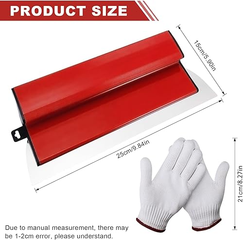 Set di spatole per superfici, lama in acciaio inox, strumento per stucco, spatola per cemento, grande area di lavoro decorazione da parete (dimensioni: 25 cm) - Honorern