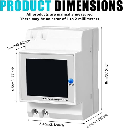Contatore elettrico a rotelle, 6 in 1, contatore di corrente alternata, 1 amperometro di fase, voltmetro Din, AC40-300 V, 100 A, contatore di corrente alternata KWh, contatore di corrente digitale - Honorern