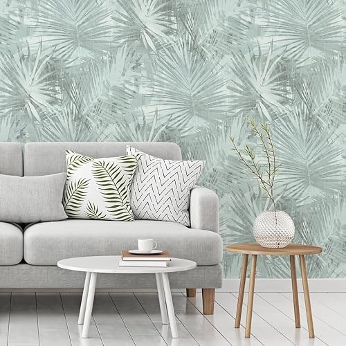 Carta Da Parati Jungle Hygge Carta da parati tessuto non tessuto 10.05 m x 0.53 m Blu Verde Prodotto in Germania da Livingwalls 363853 36385-3 - Honorern