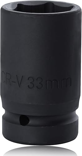 SPEEDWOX Bussola a impatto profonda da 2,5 cm, profondità 33 mm, attacco da 2,5 cm, 6 punti, presa per dado dell'asse metrico per una facile rimozione dei dadi dell'albero dell'asse, design angolare - Honorern