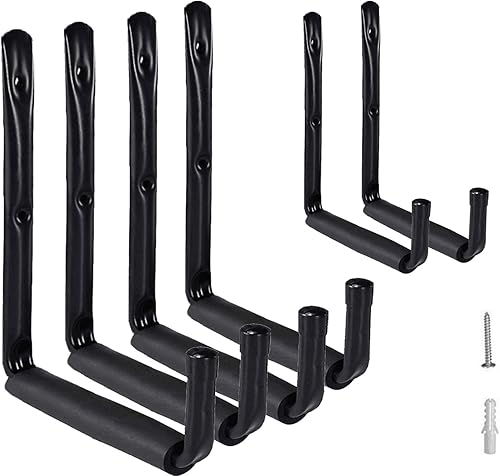 Gancio da giardino resistente con protezione in EVA, da parete, per tavole da surf, scala, kayak, attrezzi, gancio per porta biciclette, scale - Honorern