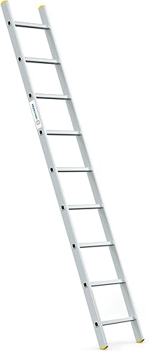 Scala StablePro 9 gradini in alluminio, leggero e resistente, altezza massima di lavoro 3,47 m, 5 anni di garanzia, portata massima 150 kg, Hostrom - Honorern