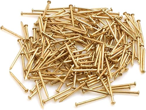 Chiodi a testa tonda 2,0 x 25 mm, ferro ottonato, 100 g (circa 160 pezzi) - Honorern