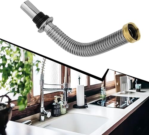 Tubo di scarico flessibile, tubo di scarico del lavandino del bagno, tubo di scarico in acciaio inossidabile a prova di odore S Bend Water Down‑Flow (40 cm) - Honorern