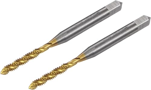 2pz Maschi per Filettatura Spirale, Maschio per Filettatura Vite 4-40 Unc H2, Utensili per Filettatura Acciaio Alta Velocità Rivestiti Titanio 6542 per Riparazioni Meccanica - Honorern