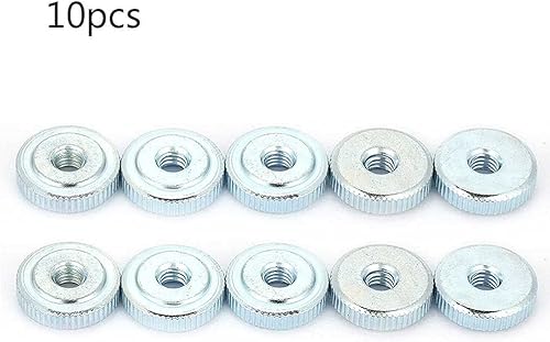 Dadi a testa piatta con dado Gb807 con manico a testa zigrinata in acciaio al carbonio placcato zinco zigrinato 1/2/5 / 10pcs(M5（10pcs）) - Honorern