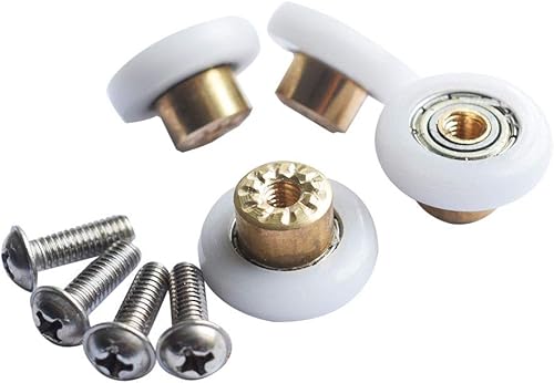 Confezione da 8 pulegge per porte scorrevoli in vetro, diametro del rullo 25 mm, per la porta della doccia, rulli/corridori/ruote, forte capacità portante, ultra silenzioso, YQl05-LSM-8 pezzi - Honorern