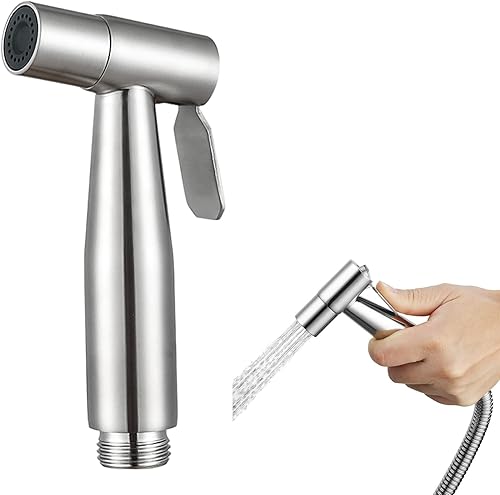 Doccino per Bidet per WC,Doccetta Bidet a Mano,Portatile per WC Doccetta per Lavandino,Spruzzatore per WC di Alta Qualità,Doccetta per Lgiene Personale, per Lgiene Personale Doccia Bagno WC,Argento - Honorern