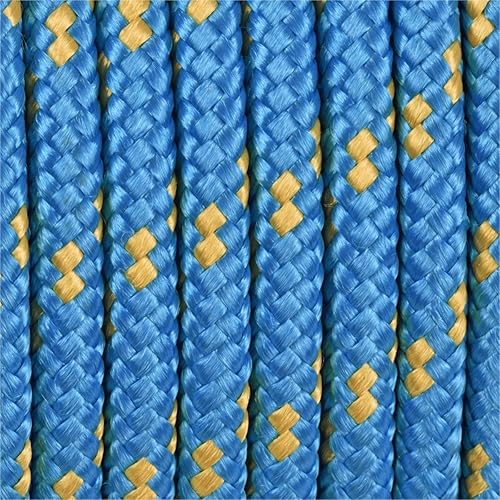 006006671 Treccia Surf Azzurra, 6 mm - 30 mt, Corda intrecciata multiuso resistente ai raggi U.V. e all'abrasione, per attività all'aperto, giardino mare guinzagli e fai da te, rottura 350 kg - Honorern