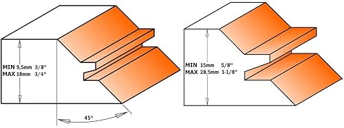 CMT 955.504.11 Fresa per Incastri ad Angolo Retto in Hw, Grigio/Arancio - Honorern