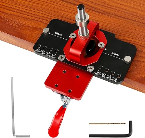 Cerniera Jig 35 mm Hole Opener, in lega di alluminio, bloccaggio accurato, per armadietti, cerniere, fori per la lavorazione del legno, per porte, armadi, cerniere di montaggio - Honorern