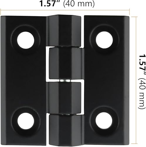 6 cerniere nere in acciaio inox, cerniere a sfera, cerniere a vite, cerniera in metallo 40 x 40 cm, per diversi tipi di porte, cassette degli attrezzi. - Honorern