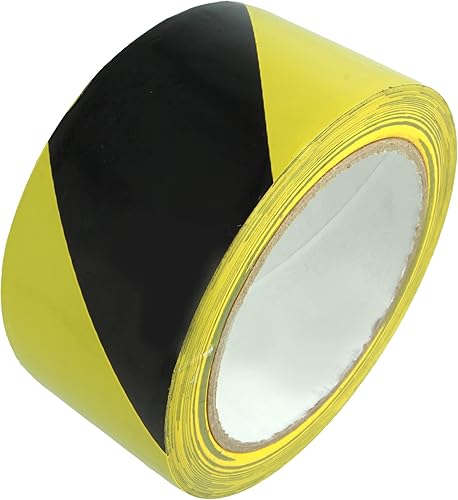 Amig - Nastro adesivo per delimitazione delle zone - 50 mm x 30 m - in PVC a strisce in giallo e nero - molto utile per segnalazione o pericolo - Honorern