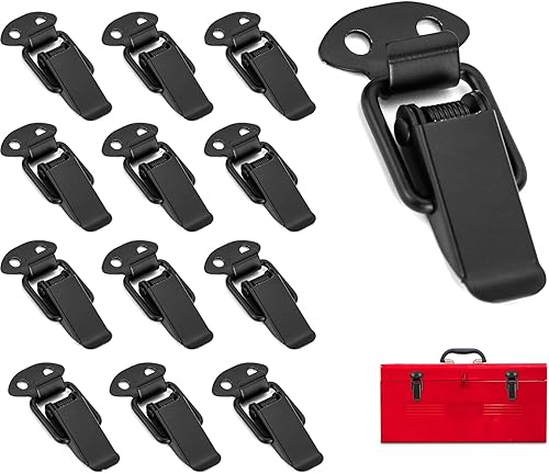 12 Pezzi Chiavistello a Leva in Acciaio Inossidabile, Fermaglio a Molla, Chiavistello a Molla a Leva, Fermaglio Chiusura a Leva, per Cassetti, Armadi, Casseforti, Scatole, Valigie - Honorern
