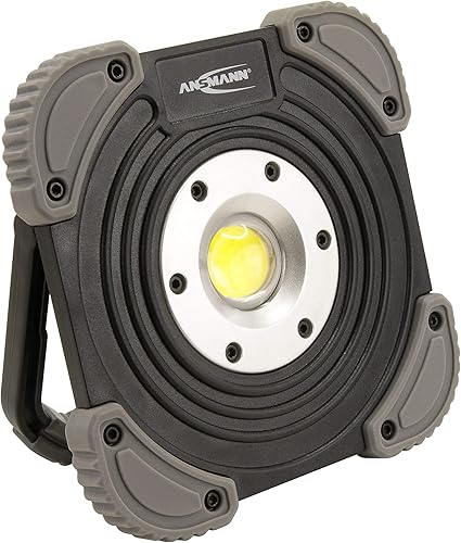 ANSMANN Faretto da cantiere a LED con batteria ricaricabile 2000 lumen e 20W - Luce da lavoro ricaricabile flessibile e dimmerabile IP64 - robusto faretto a LED per cantiere, officina e garage - Honorern