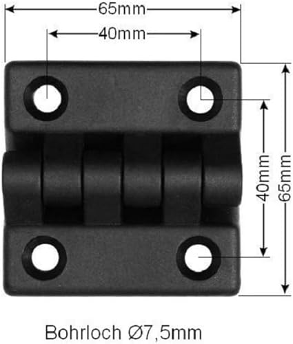 4 cerniere in plastica da 65 x 65 mm, per giardino, barca o ingegneria meccanica. Queste cerniere sono versatili - Honorern