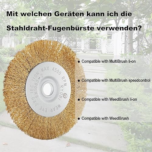 Set di 2 spazzole per fughe, compatibili con Gloria Multibrush e altre spazzole metalliche, larghezza 10 mm, accessorio Weedbrush spazzola di ricambio - Honorern