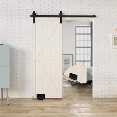 Guida Pavimento per Porte Scorrevoli in Acciaio al Carbonio Nero, Fissaggio al Muro con Viti in Acciaio al Carbonio Nero - Honorern