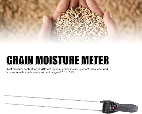 Misuratore Digitale di umidità per Farina, Grano, Mais, Semi di Soia, caffè, Mais, Piselli, Farina con Sonda Vocale 600 Mm, Misuratore di umidità per Farine di Cereali per - Honorern