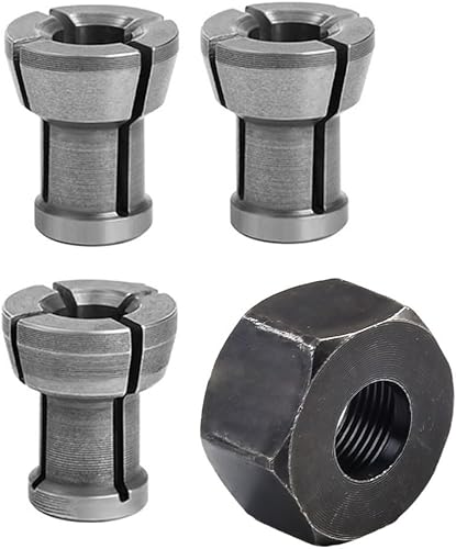 Set di adattatori per mandrini M17 da 6/6,35/8 mm con dado per incisione, fresatrice, fresa in acciaio al carbonio, 3 pezzi (4 pezzi) - Honorern