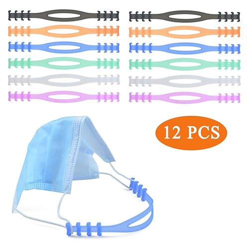 12 pezzi Estensori per Cinturino Maschera Gancio Fibbia Regolabile Mask Strap Extender Anti-serraggio Gancio Cinghie per alleviare la pressione e il dolore - Honorern