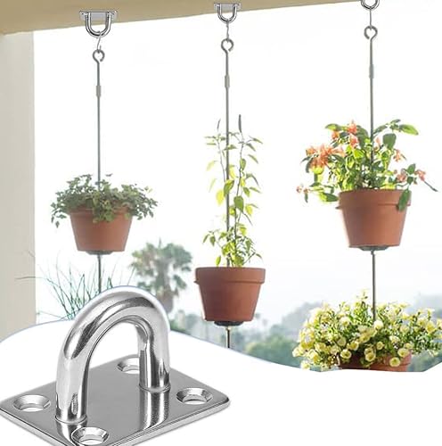 Piastra oculare in Acciaio Inossidabile M5 4 Pezzi,Gancio a Soffitto, Gancio a Parete,Apparecchio a soffitto,Piastra di Coperta in Acciaio Inossidabile,per Il sartiame della Barca Amaca Altalena - Honorern