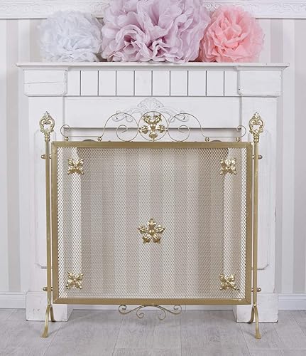 Aja195 Palazzo - Parascintille per camino, colore: oro - Honorern