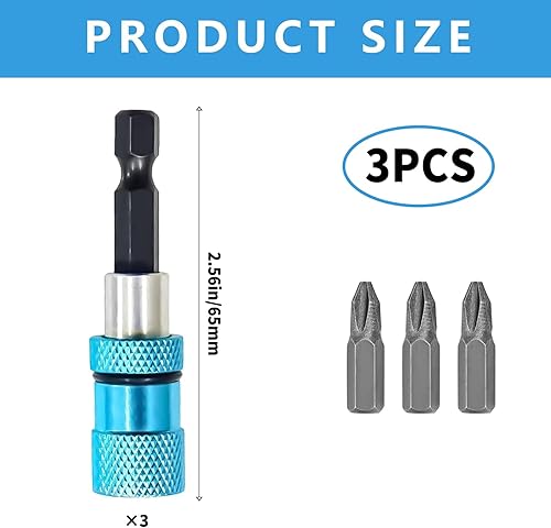 3 punte per cartongesso, per cartongesso, attacco esagonale da 1/4 pollici, per avvitatori a batteria e trapani a mano - Honorern