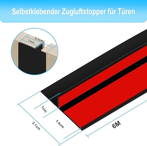 Guarnizione a forma di T per porte e finestre, nastro sigillante in TPE trasparente, autoadesivo su entrambi i lati, per porte e finestre, porte scorrevoli, cabine doccia, paraspifferi e protezione - Honorern