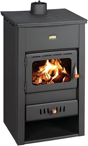 Prity Stufa a legna, 10 kW, ghisa, multi combustibile, nero grafite, riscaldamento - Honorern