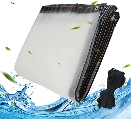 3x4M Telone Trasparente Occhiellato, Tteloni Impermeabile per Esterno Telo Plastica Polietilene per Giardino e Serra Fattorie Tende Antipioggia Balcone - Honorern