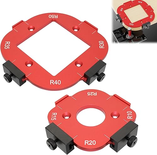 Strumento di Taglio ad Arco, 2 Pezzi Modello per Fresatrice in Alluminio R10-R50, Angolo Della Maschera Fresatrice con Mandrino a Raggio, Dima Angolare per Router - Honorern