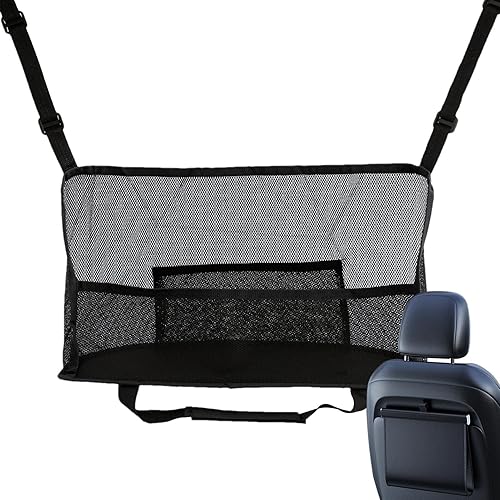 Portaborse per auto tra i sedili,Portaborse per auto tra i sedili - Organizer tascabile per rete auto - Organizer per auto tra i sedili anteriori, portaborse per auto, borsa con tasca in rete - Honorern
