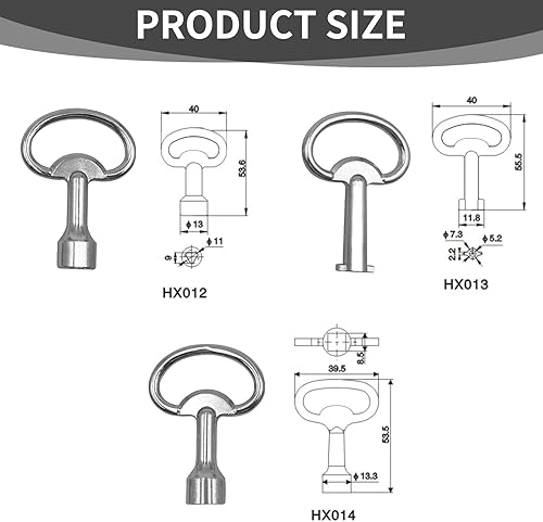 4 Chiavi per Armadio, Chiavi di Sfiato del Riscaldamento, Chiavi Triangolari, Chiavi Multifunzionali, Chiavi Quadrate, Chiavi Universali, Chiavi di Sfiato per Radiatori - Honorern