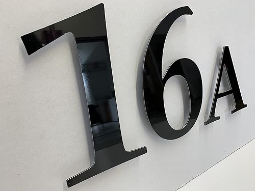Numeri per il numero civico 30 cm alluminio nero lucido (B) - Honorern