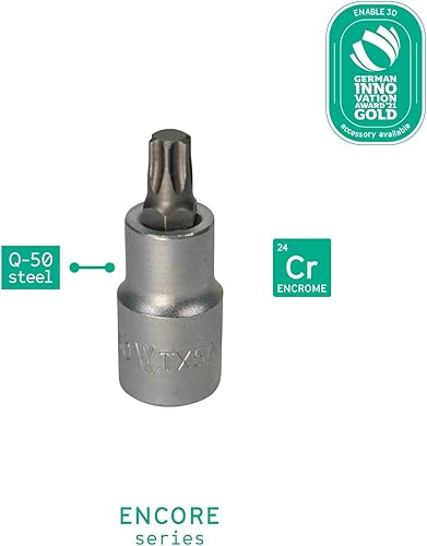 Set di 11 punte TX 1/2 pollici Q-50 in acciaio di Wiesmann 1893 I ampio set di punte nelle misure TX 10 - TX 60 I in pratica scatola per il trasporto I 81451 - Honorern