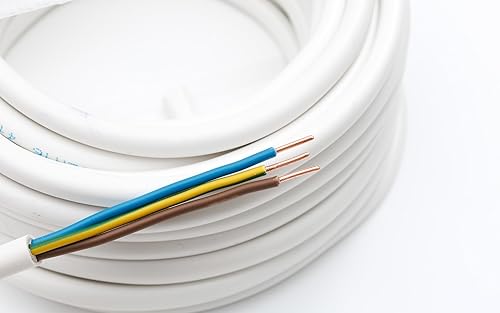 Cavo di alimentazione NYM-J ad alte prestazioni, 3 x 1,5 mm², robusto, flessibile, testato di sicurezza, risparmio energetico, durevole (10 m) - Honorern