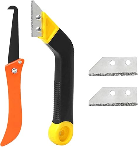 Strumento per Rimozione Delle Fughe, Raschietto per Piastrelle, Strumento Di Rimozione Della Malta, Pulizia Fughe Pavimento Strumenti, Con 2 Lame Di Ricambio, per Pulizia Piastrelle Cucina Bagno - Honorern