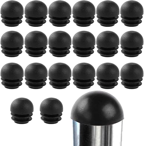 20 tappi per estremità delle gambe di sedie, 32 mm, neri, rotondi, in plastica, accessori per mobili, per sedie, scrivanie, tavoli, letti, accessori per tubi - Honorern