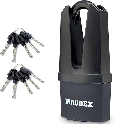 Catenaccio Maudex® MDE60 con 10 Chiavi Uniche - [Lucchetto Antiscasso] - [Lucchetto Arco] – Serratura Cancello Esterno per Capannoni, Garage, Container - Honorern