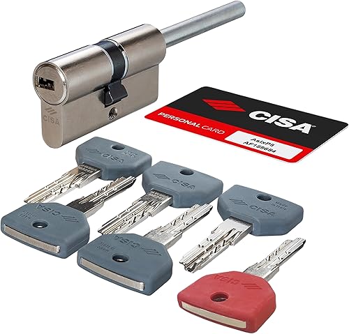 CISA - Cilindro Europeo CISA AsixP8 PRO 10Q31707012SD - Cilindro 30/30 con 5 Chiavi per Serratura Porta Blindata - Protezione Contro Tentativi di Effrazione - Honorern