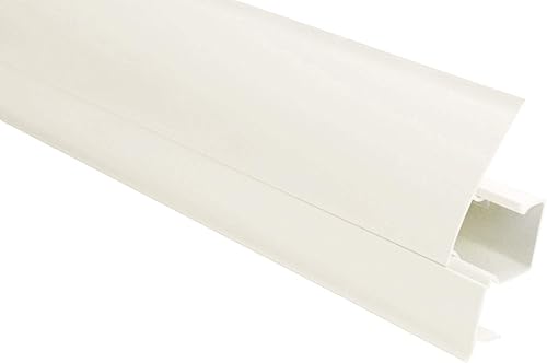 LEMAL, battiscopa in PVC da 65 x 23 mm, battiscopa con canalina per cavi (20 metri, 101A, colore bianco), modanature in plastica per tappeti, listelli per transizione - Honorern
