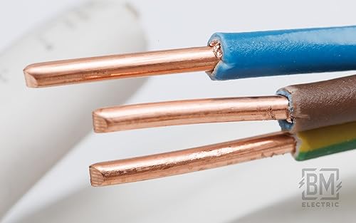 Cavo di alimentazione NYM-J ad alte prestazioni, 3 x 1,5 mm², robusto, flessibile, testato di sicurezza, risparmio energetico, durevole (10 m) - Honorern