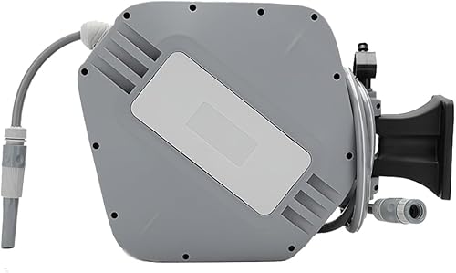 HICHIKA Avvolgitubo da Giardino 20M - Aria Compressa Avvolgitubo Retrattile con Blocco Automatico, Ugello a 8 Funzioni, 180° Giro, Conservazione Sicura per Tubi d'Innaffiamento Esterni - Honorern