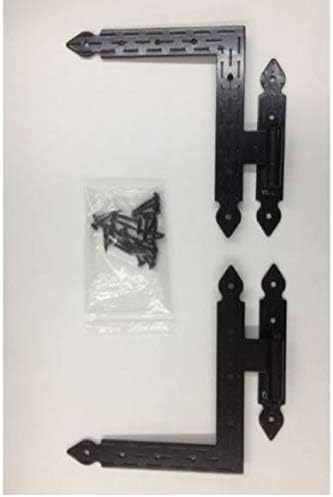 Cerniera a squadro occhio laterale mano sinistra finitura nero ideale da montare su persiane e sportelloni in legno massello con cardine di ancoraggio diametro mm.10. - Honorern