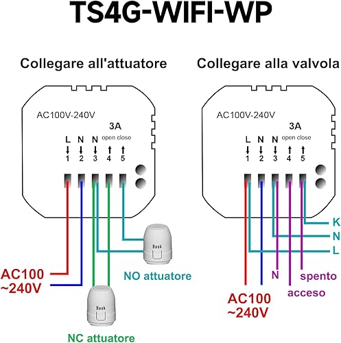 Termostato WiFi per Riscaldamento Dell'acqua,Tuya Intelligente Termostati Ambiente Programmabile Digitale Touchscreen per Riscaldamento a Pavimento Compatibile con Alexa3A TS4G - Honorern