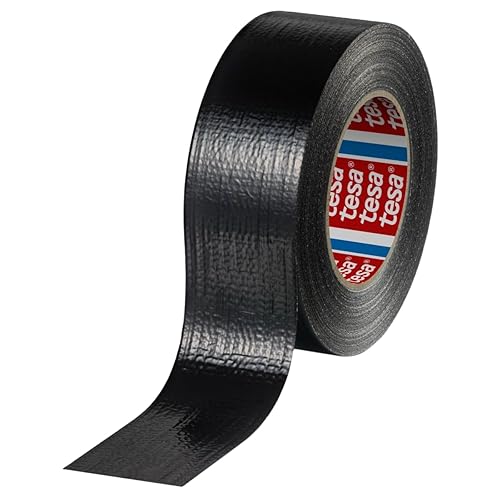 Tesa 60462 Duct Tape - Nastro Americano Telato Extra Forte per Riparazioni, Fissaggio, Imballaggio, Sigillatura, Emergenze, Tutti gli utilizzi - Per interni ed esterni - 50 mm x 50 m (Nero) - Honorern