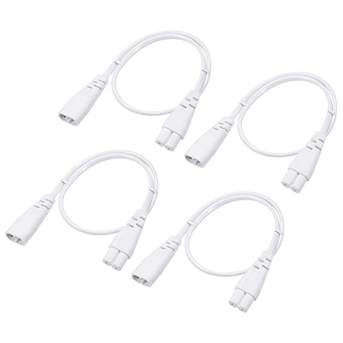 YOKIVE 4pz T5 LED Tubo Cavo, Maschio a Femmina 2 Pin Prolunga Cavo, Plug and Play, Ottimo per LED Tubo Integrato(Bianco, 50cm / 1.64-Piedi) - Honorern